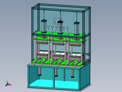 三工位热压机（sw16可编辑+cad+工程图）