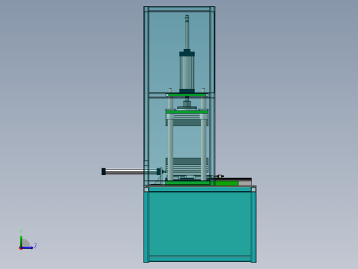 三工位热压机（sw16可编辑+cad+工程图）左视缩略图