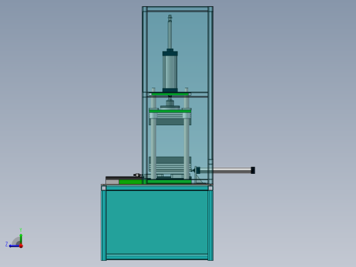 三工位热压机（sw16可编辑+cad+工程图）右视缩略图