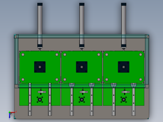 三工位热压机（sw16可编辑+cad+工程图）俯视缩略图