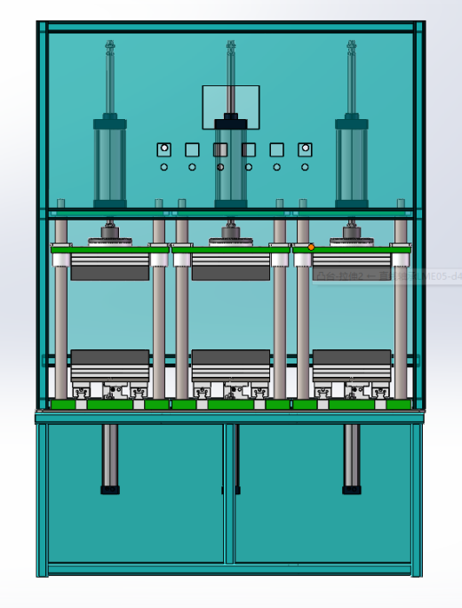 三工位热压机（sw16可编辑+cad+工程图）缩略图