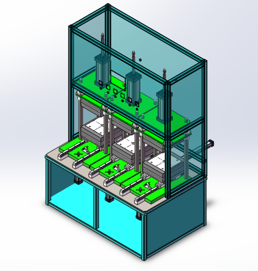 三工位热压机（sw16可编辑+cad+工程图）缩略图