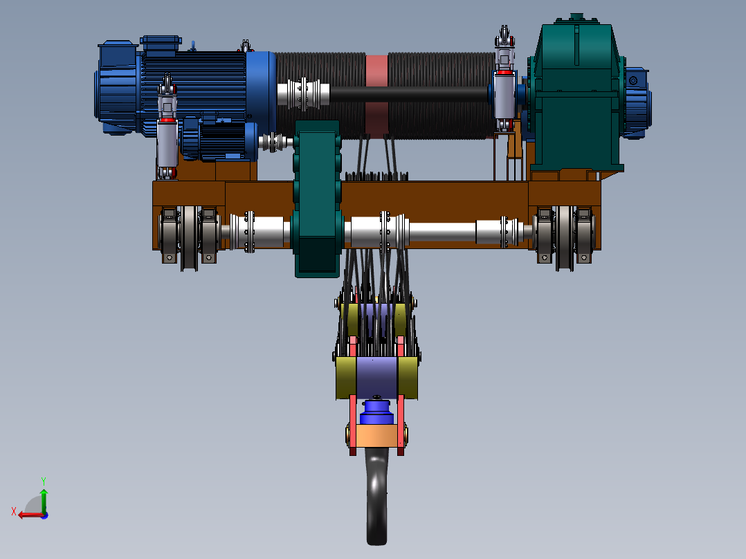 通用桥式起重机小车sw14可编辑后视图