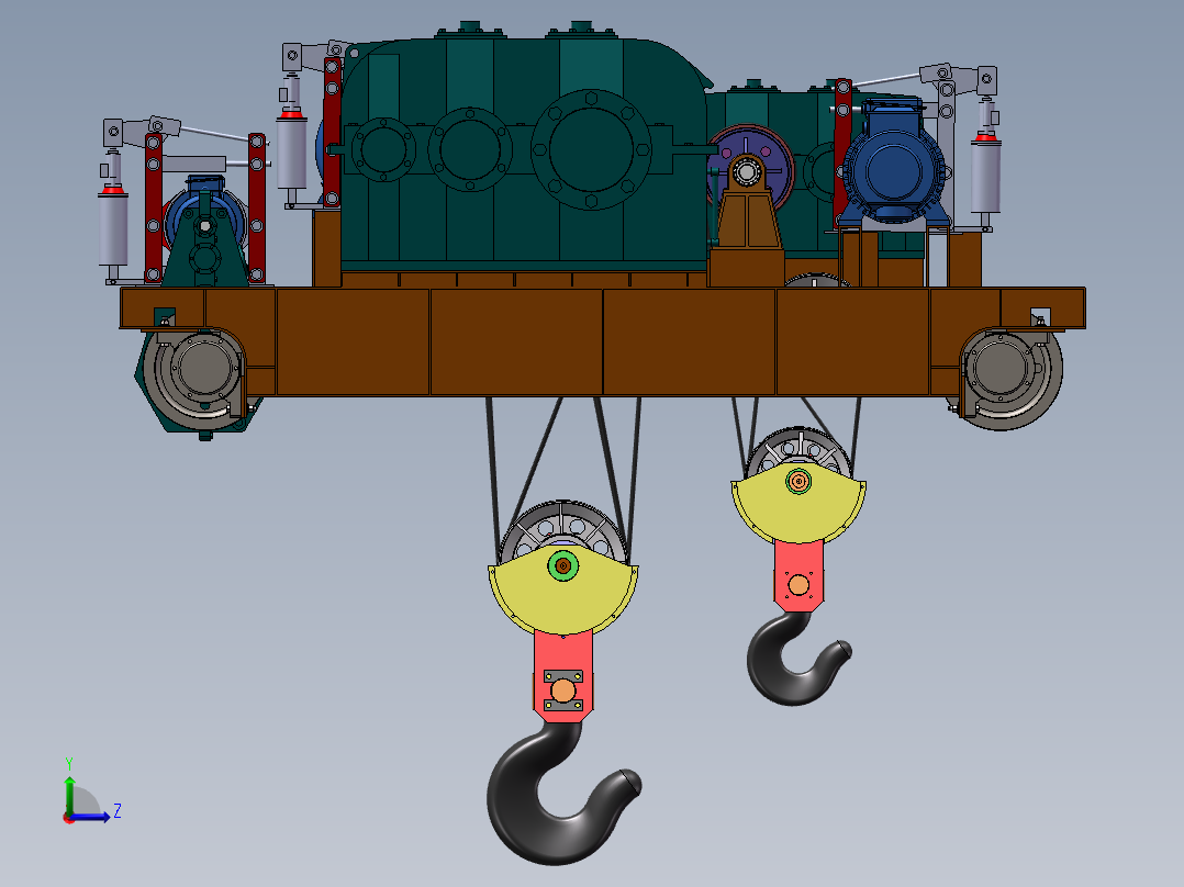 通用桥式起重机小车sw14可编辑左视图