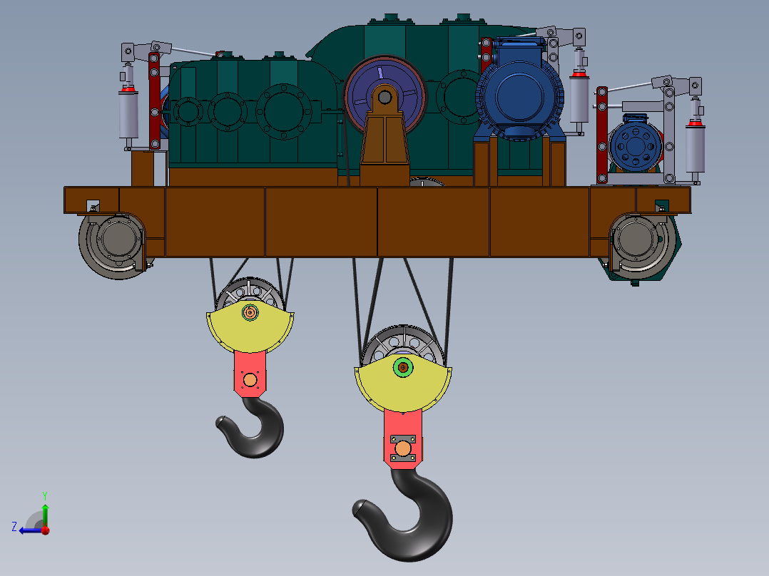 通用桥式起重机小车sw14可编辑右视图