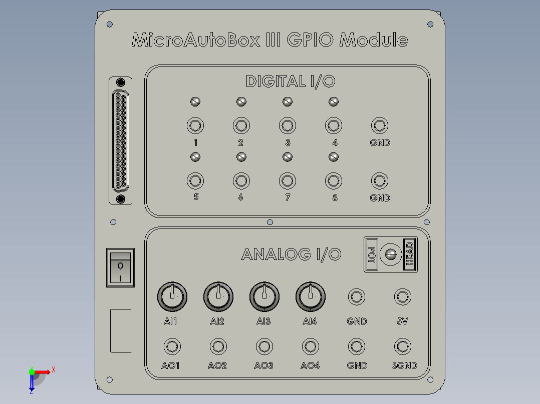 MicroAutoBox微型自动控制箱俯视图