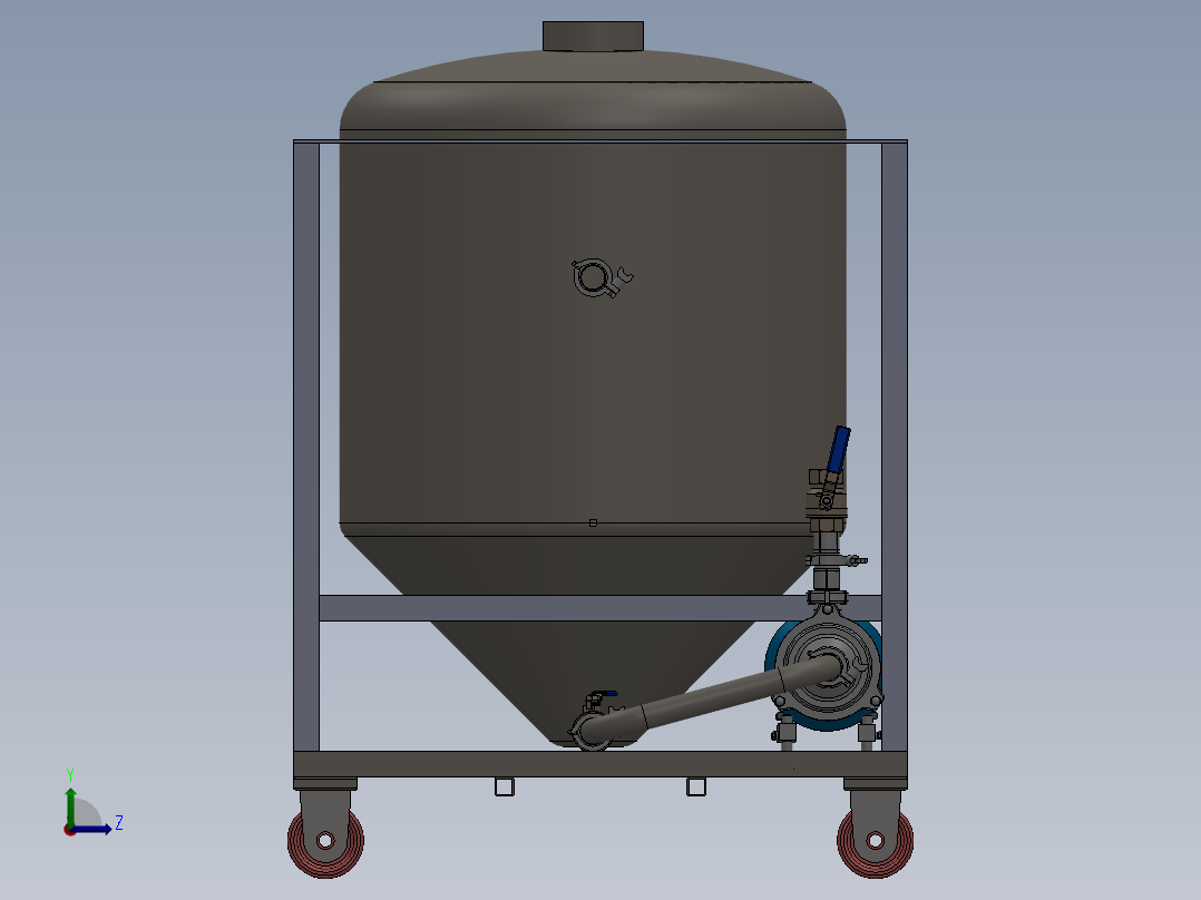 化工存储器（槽罐）左视图
