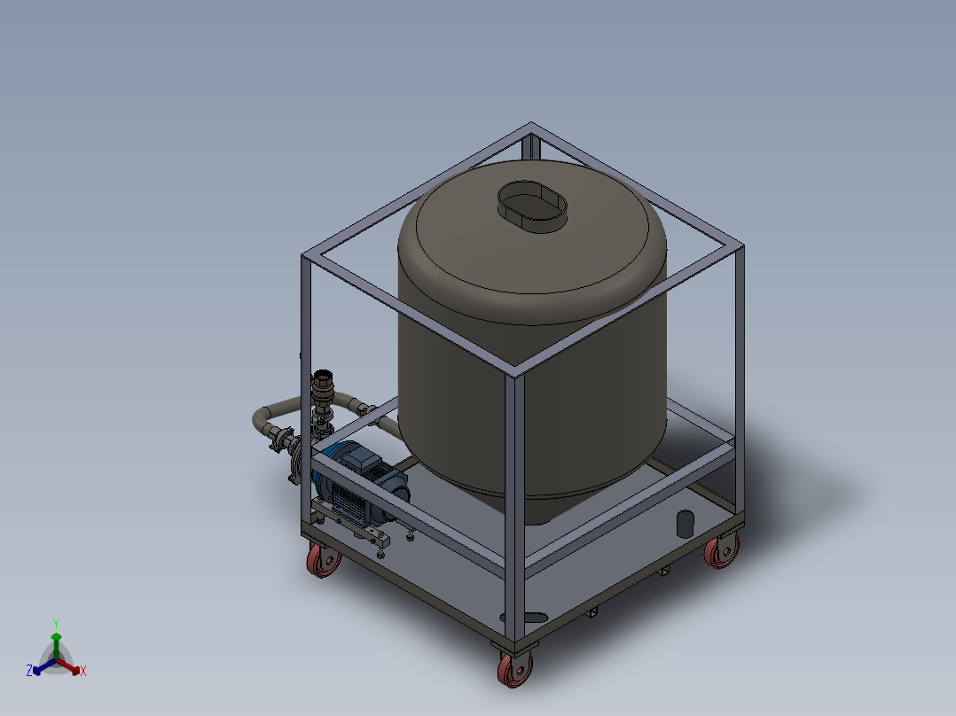 化工存储器（槽罐）正等轴测图