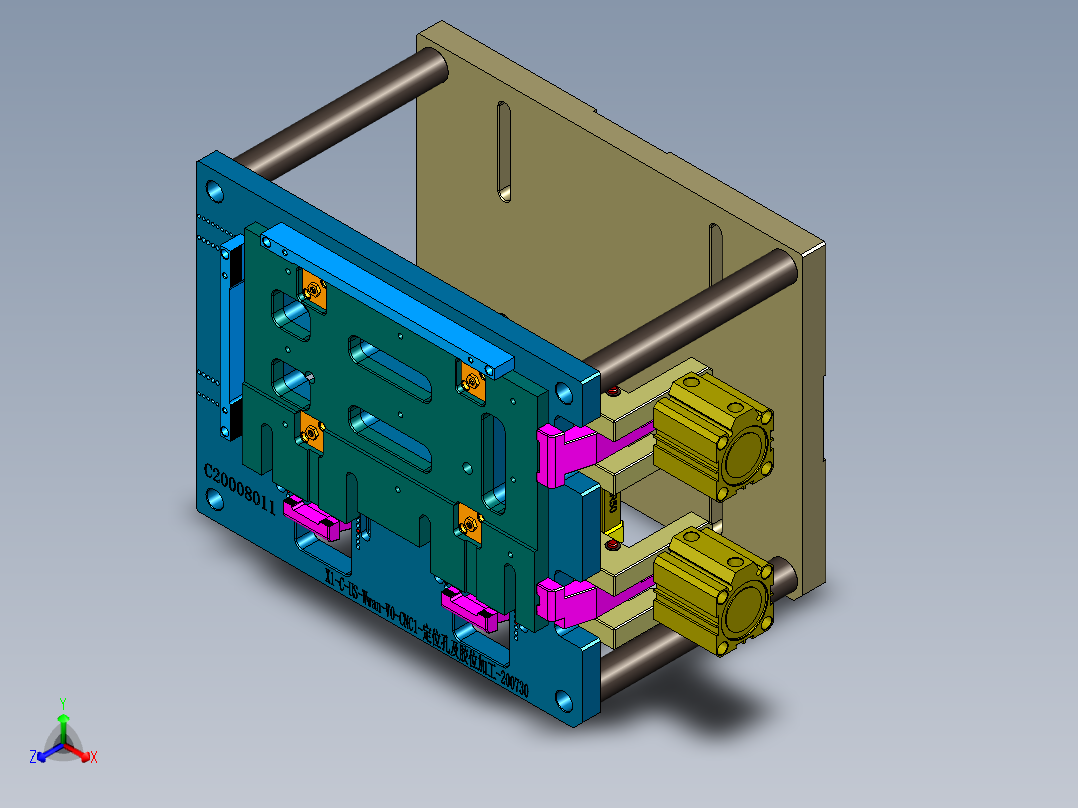 X1-C-US-笔记本CNC工装夹具三维模型WWAN-V0-CNC1-钻孔及胶位加工-200727正等轴测图