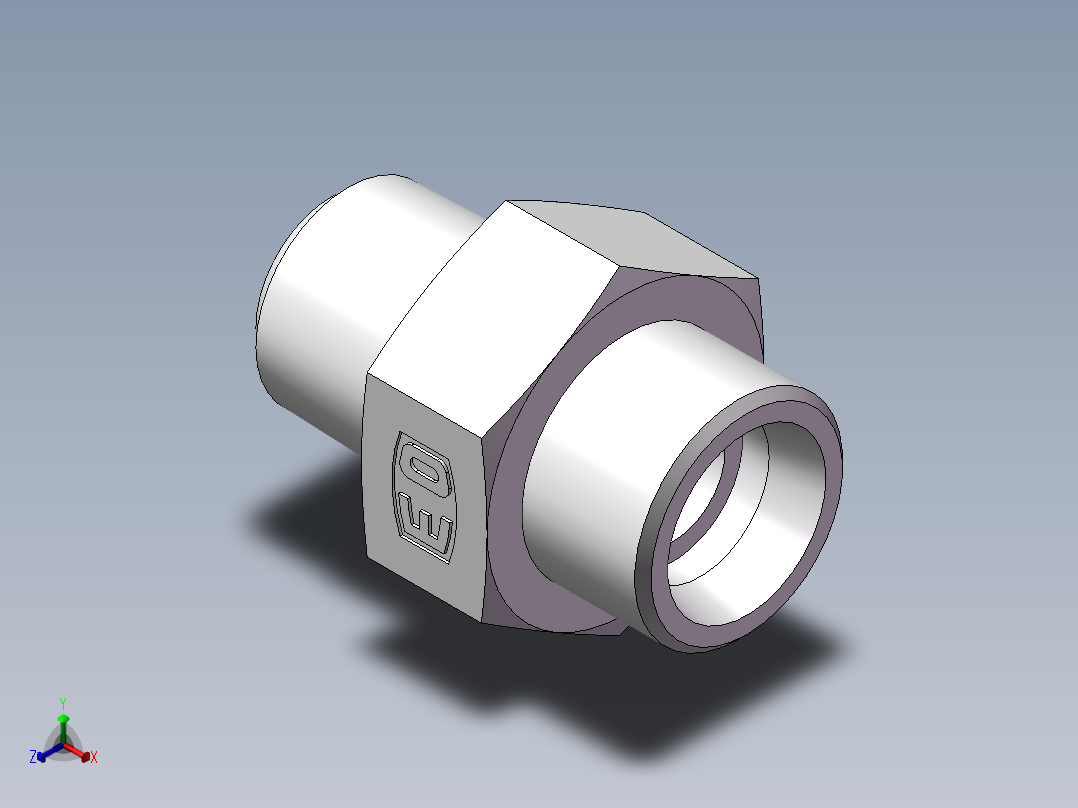 美制锥螺纹、1DN-24-08正等轴测图
