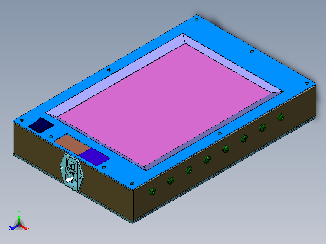 脚底消毒全自动洗鞋器正等轴测图