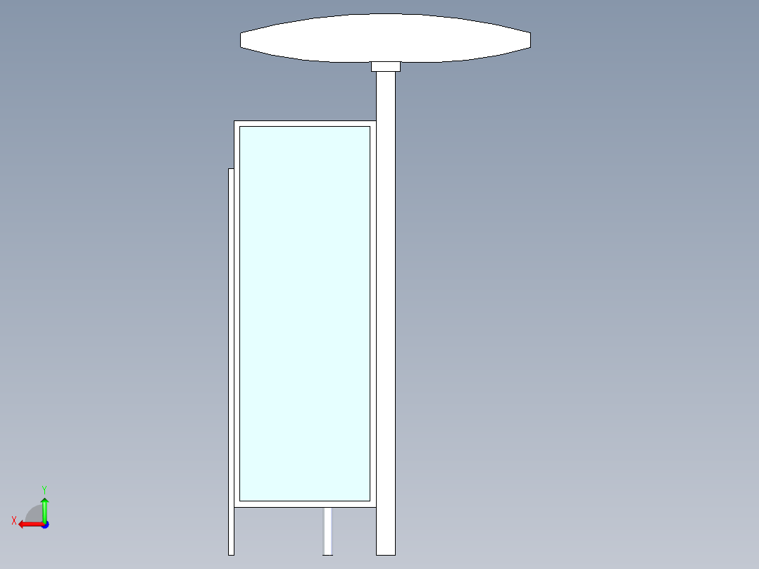 公交车站模型后视图