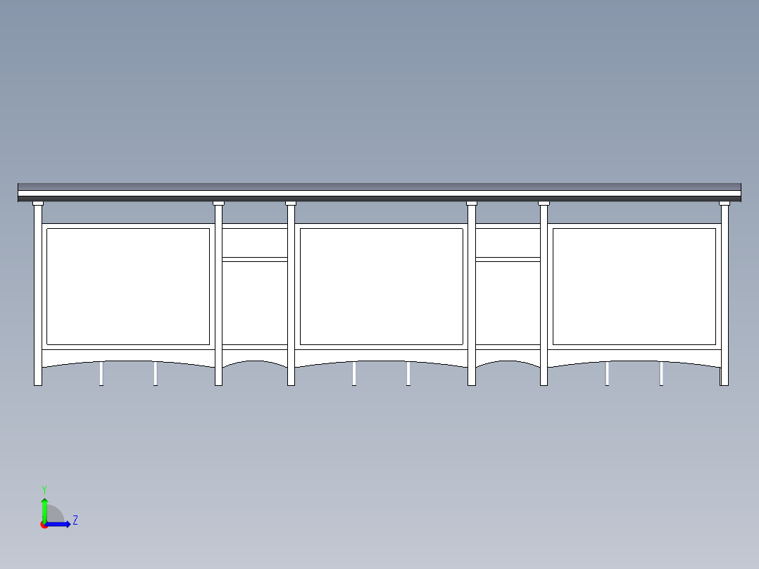 公交车站模型左视图
