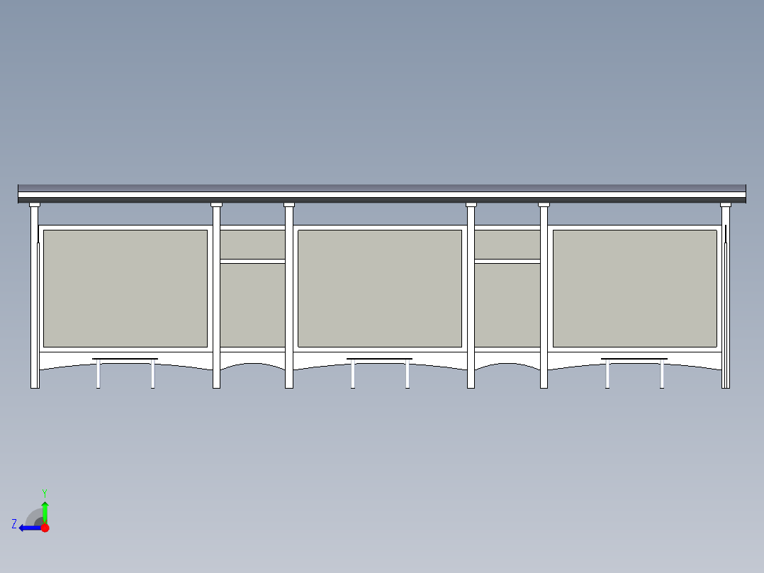 公交车站模型右视图
