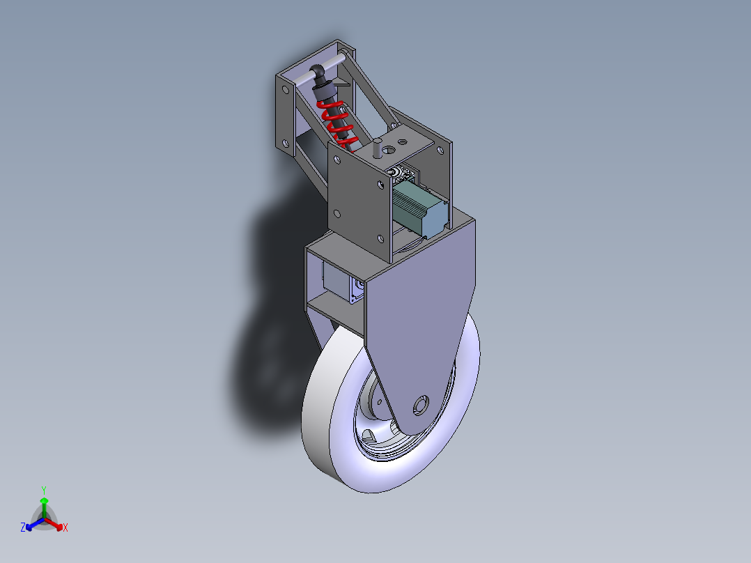 智能小车的驱动轮组 正等轴测图
