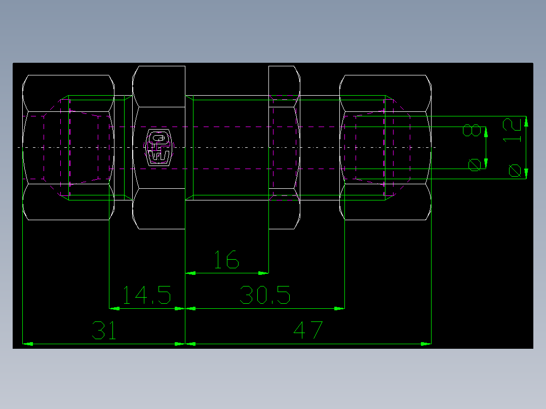 PARKER管接头EO Bulkhead union SV12ZSCF(16)_front
