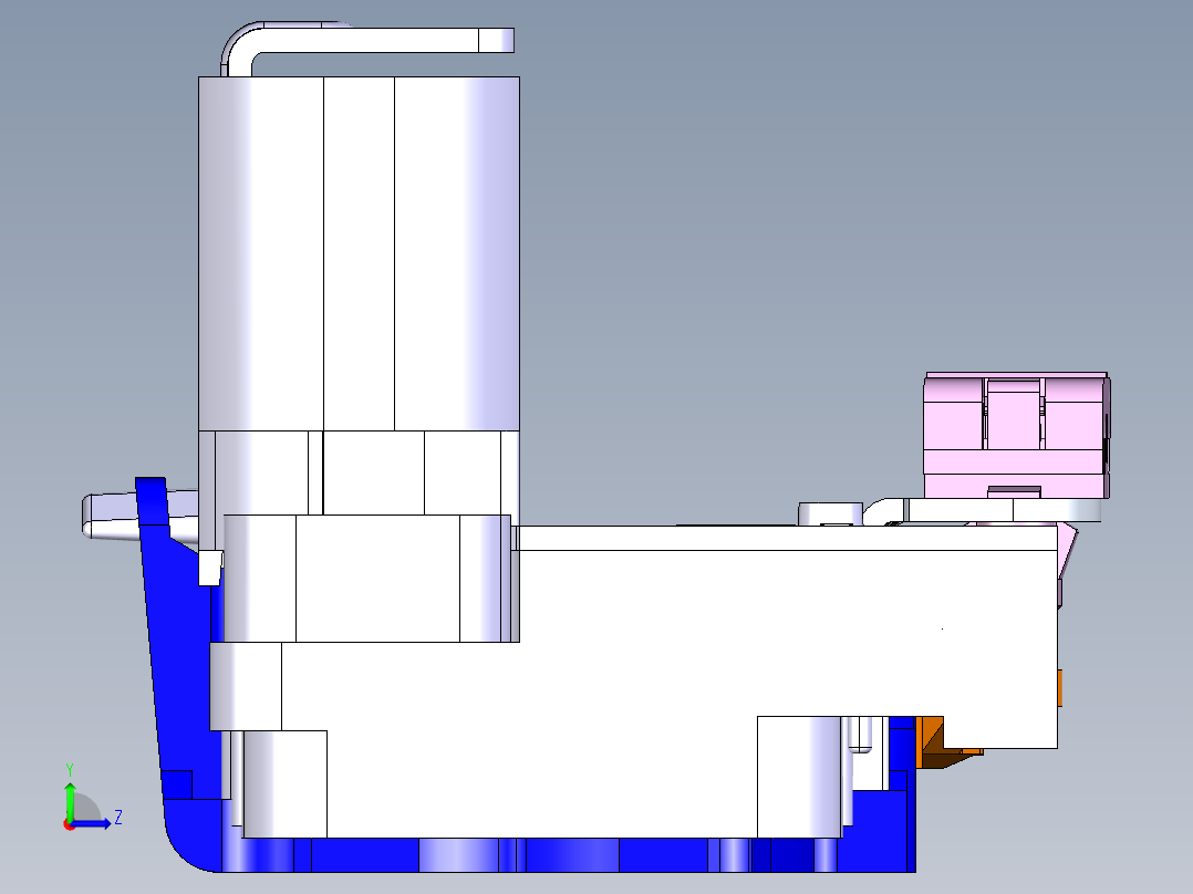 汽车侧门锁体左视图