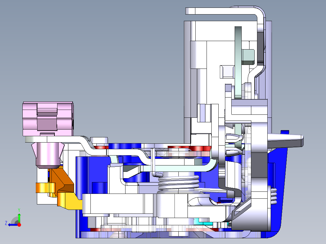 汽车侧门锁体右视图