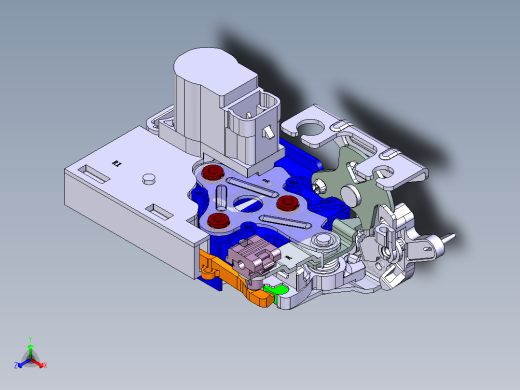 汽车侧门锁体正等轴测缩略图