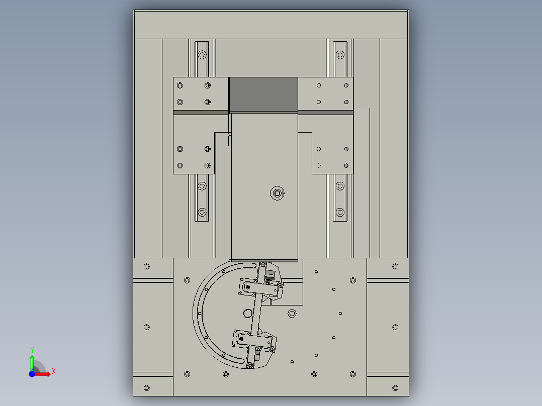 多用途带锯床工作平台前视图