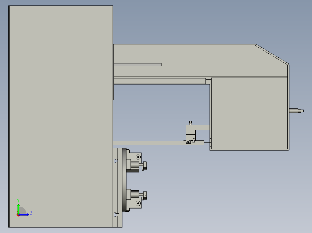 多用途带锯床工作平台左视图