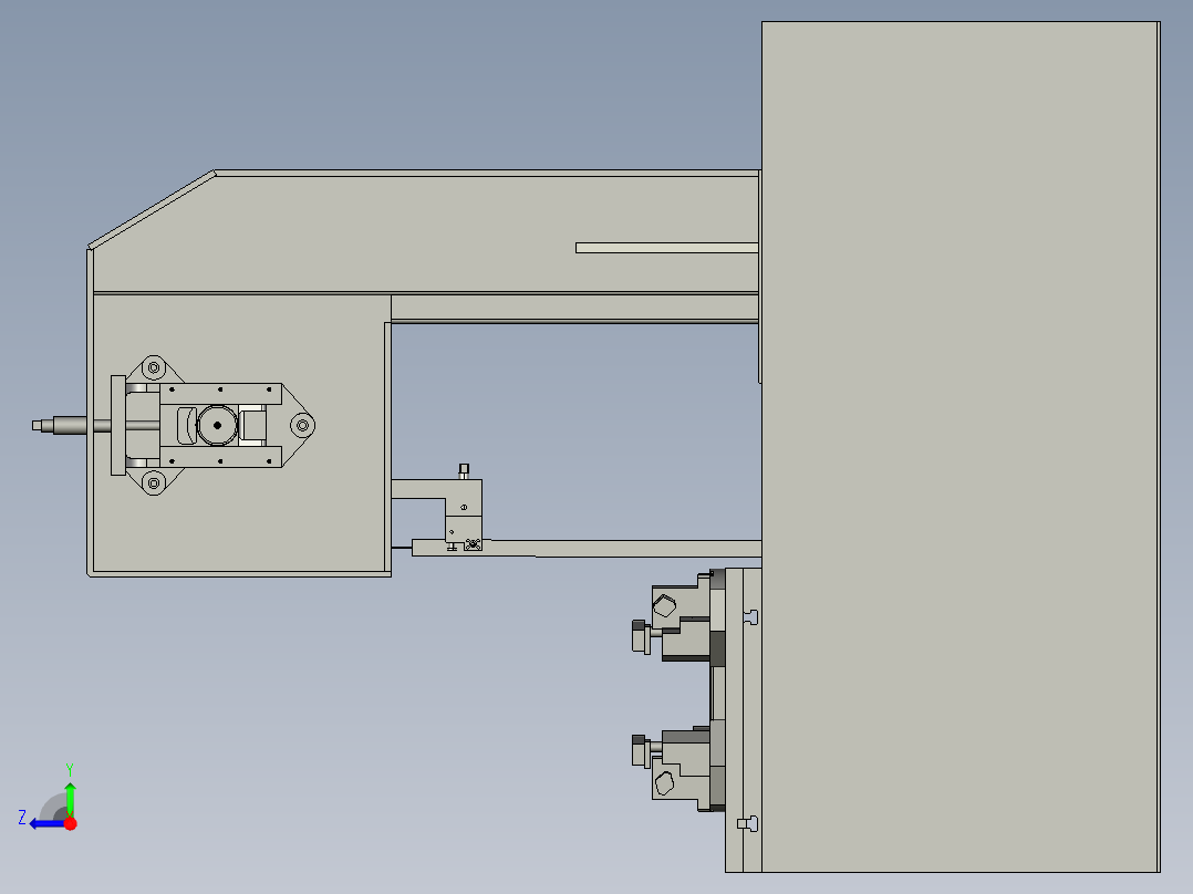 多用途带锯床工作平台右视图