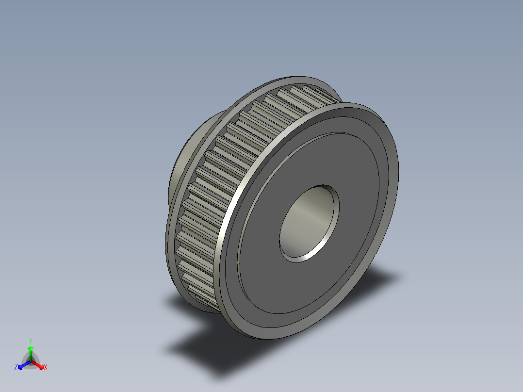 同步带轮5M40W20-20正等轴测图
