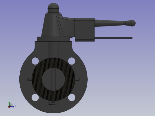蝶阀(Butterfly Valve)左视缩略图