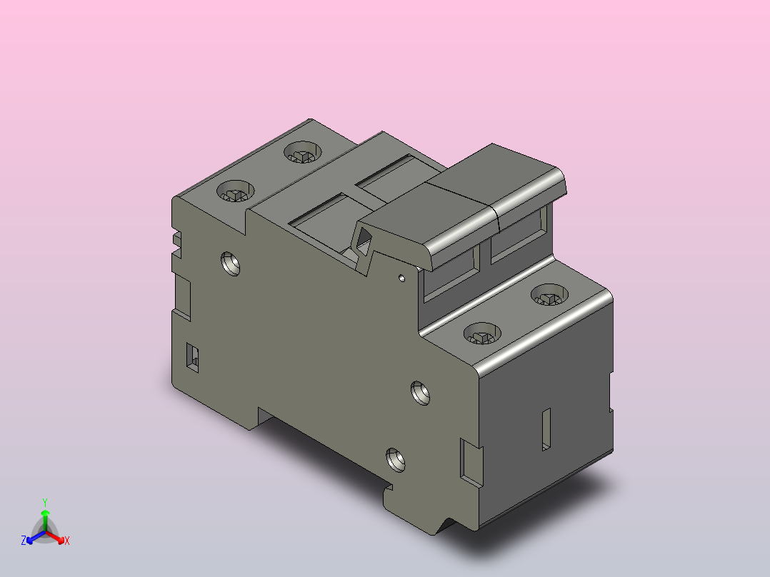 天得保险座保险管TFBR-322N正等轴测图