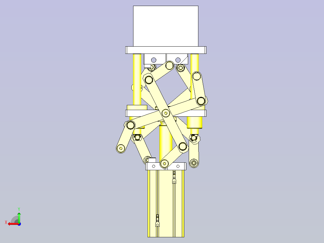 一款缩放仪式省空间长行程机构3D模型后视图