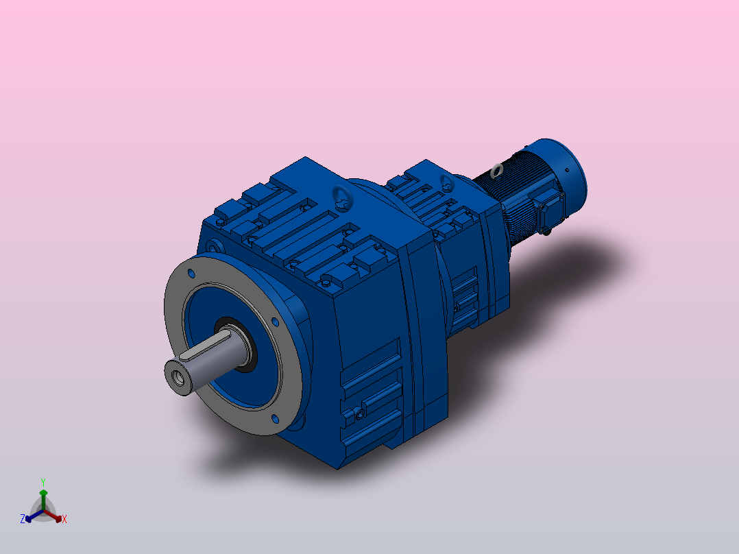 RF107R77法兰轴伸式组合型斜齿轮减速机RF107R77-Y0.25-4P-71-M1-0°-Φ350主视图