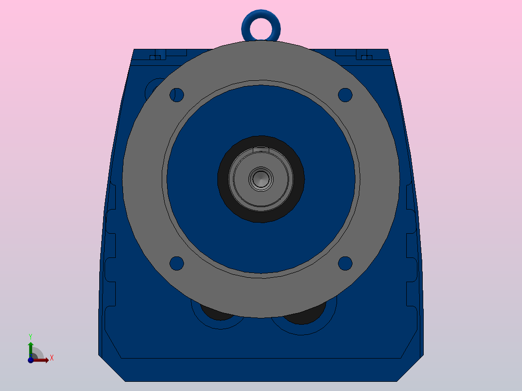 RF107R77法兰轴伸式组合型斜齿轮减速机RF107R77-Y0.25-4P-71-M1-0°-Φ350前视图