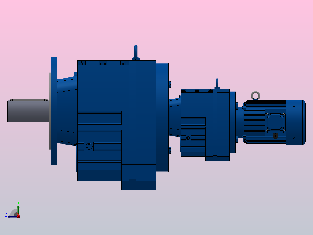 RF107R77法兰轴伸式组合型斜齿轮减速机RF107R77-Y0.25-4P-71-M1-0°-Φ350右视图