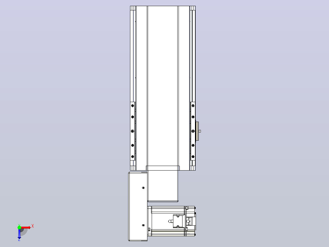 皮带直线轴半封闭可选导轨TPA-HNB-175D-140-L150-ML-Y-P75-N3俯视图