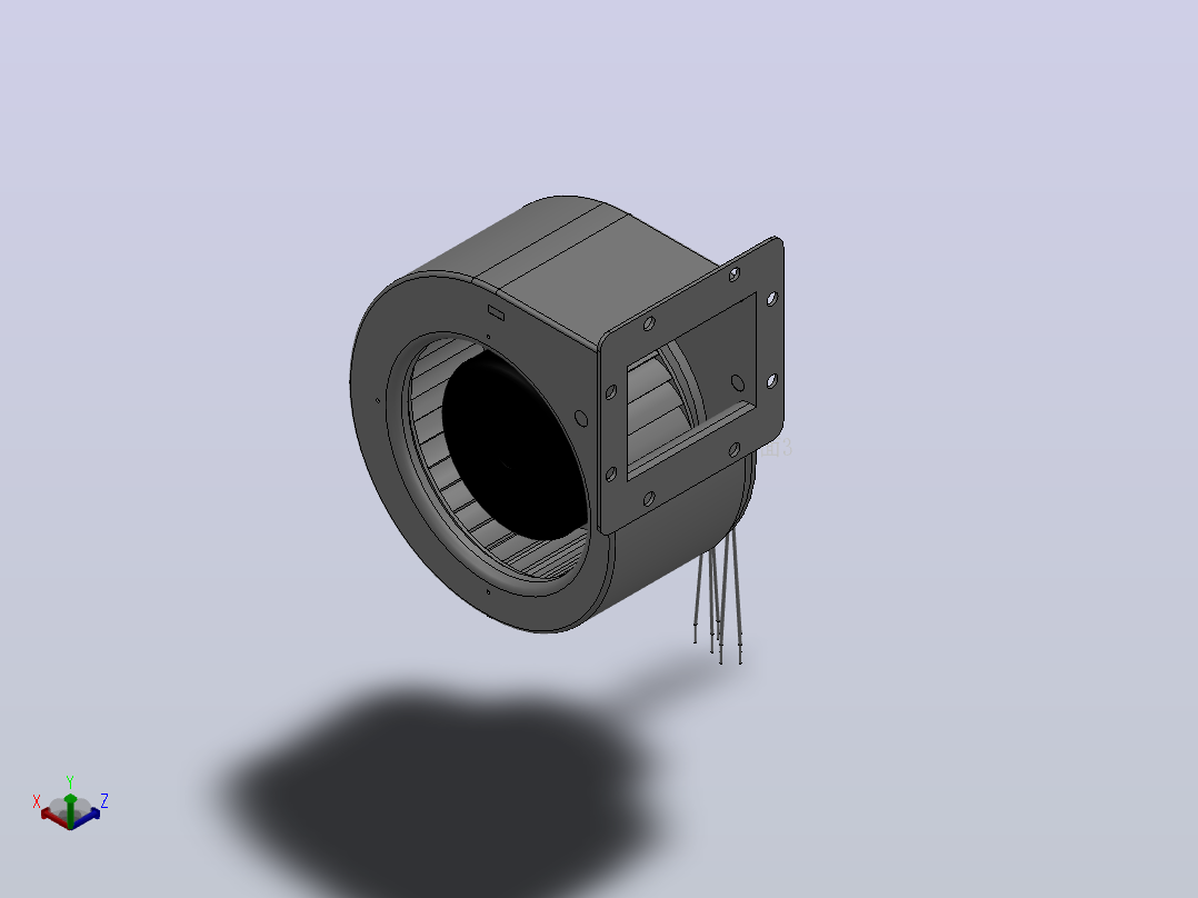 EC离心风扇 133mm[ECF133A110]正等轴测图