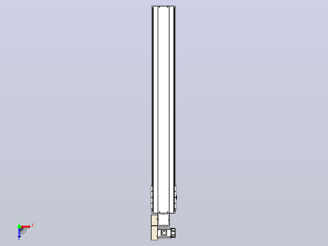 皮带直线轴半封闭可选导轨TPA-HNB-220D-176-L1500-ML-C-P1K-N3俯视图