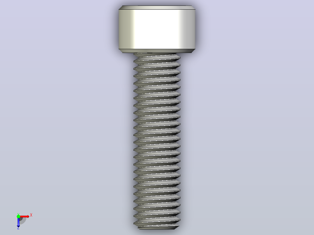 M8 x 1 25mm螺纹30mm长内六角螺钉.x_t俯视图