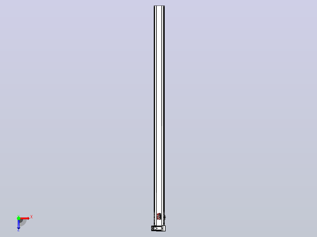皮带直线轴半封闭可选导轨TPA-HNB-120D-110-L2250-RU-Y-P40-N3俯视图