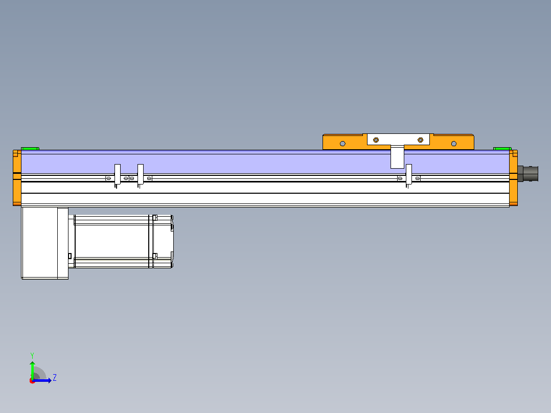 ACH12-300-BM-200W伺服电机ACH12 螺杆驱动直线滑台模组左视图
