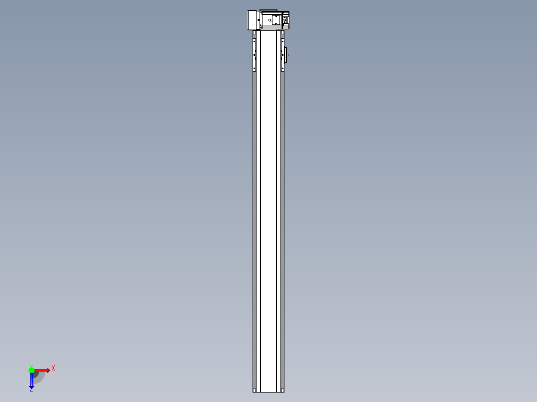 皮带直线轴半封闭可选导轨TPA-HNB-105D-90-L1000-RU-Y-P20-N3俯视图