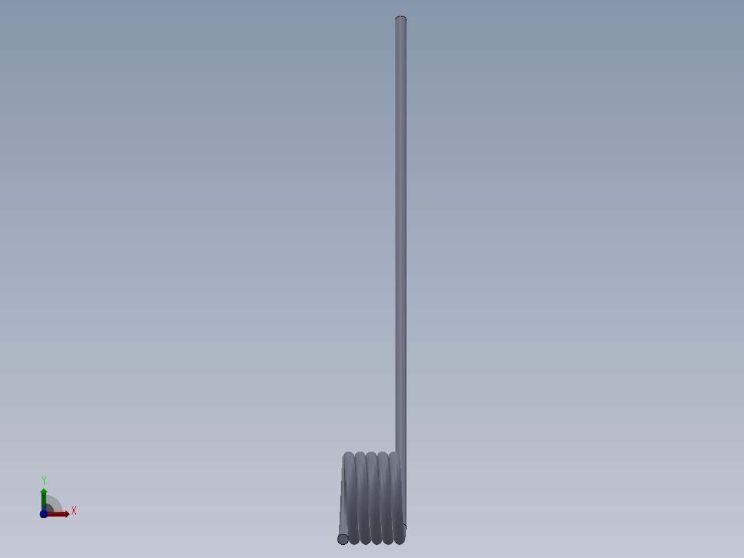135度圆柱形扭转弹簧SCT135R-4-5-0.6前视图
