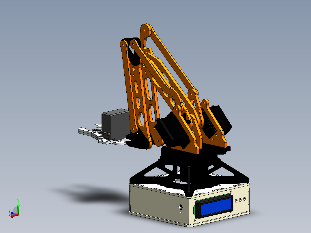 component-robot-arm-3dof-rev-1-lengan-robot SW STP主视图