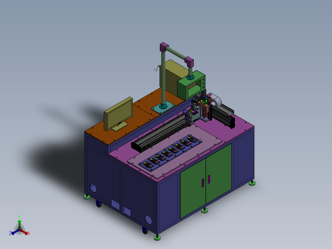 玻璃检测机sw17可编辑正等轴测图