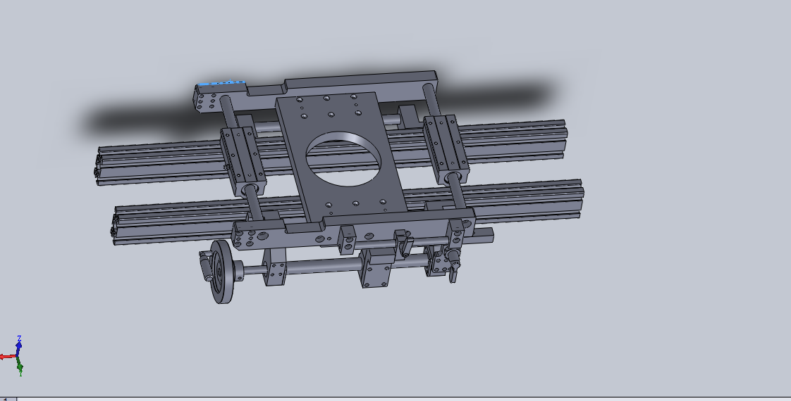 使用了梯形丝杠的手动调整组件3D模型