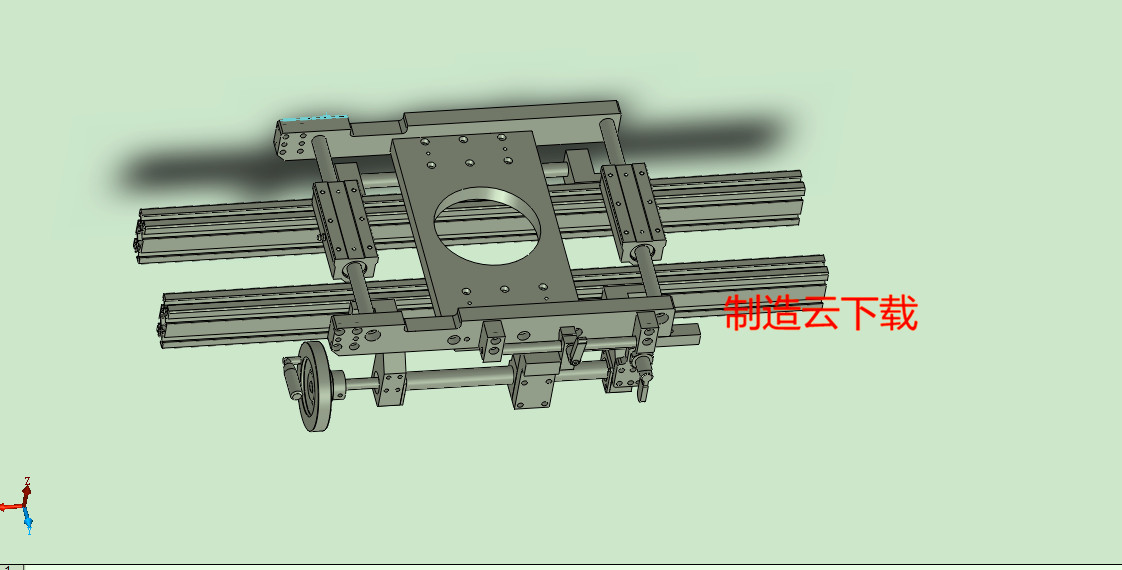 使用了梯形丝杠的手动调整组件3D模型