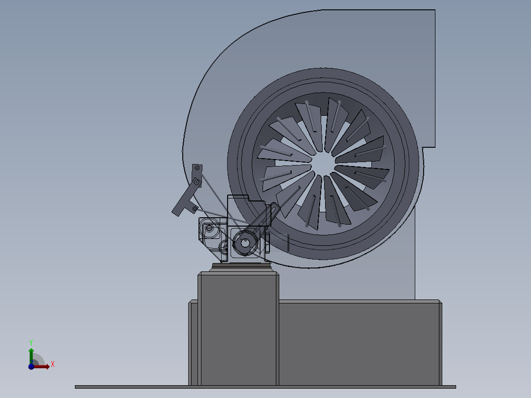 强制通风风机前视图