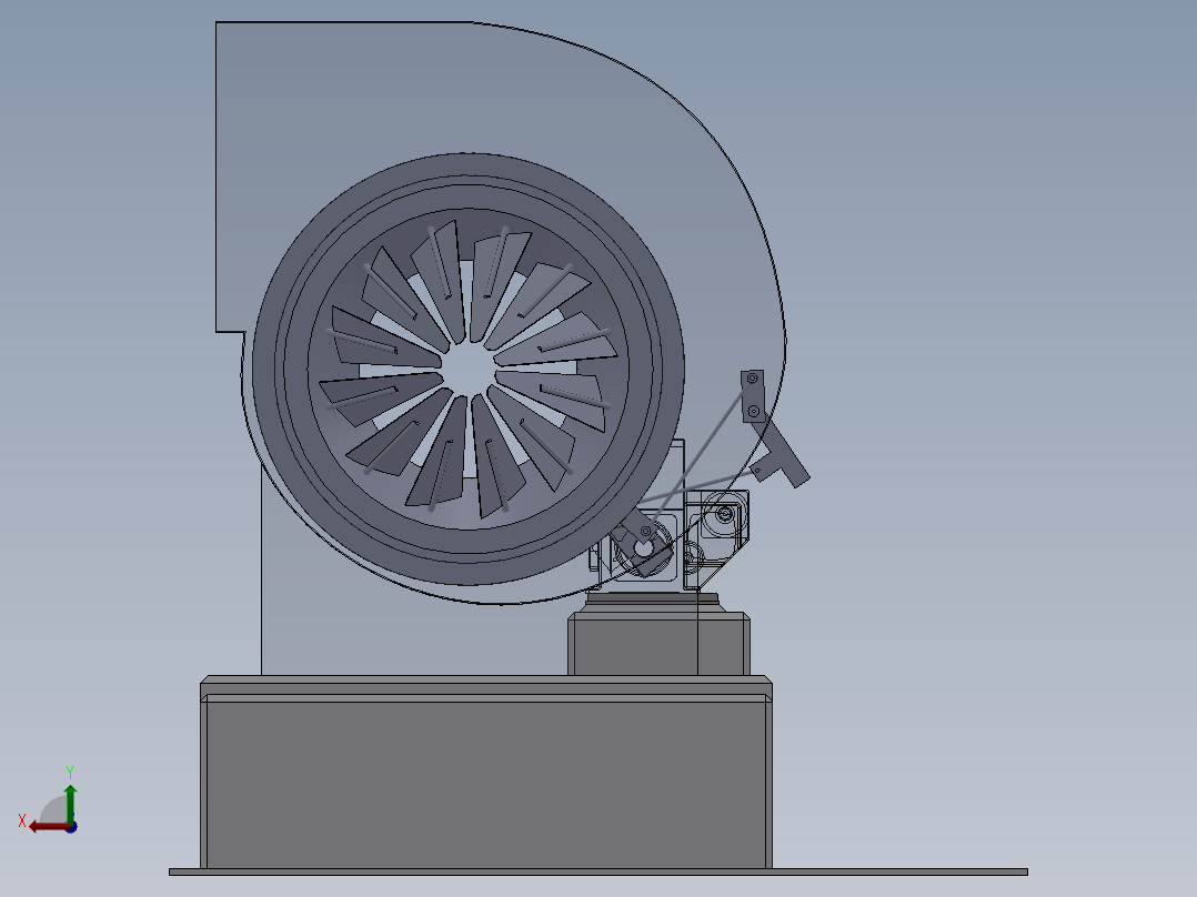 强制通风风机后视图