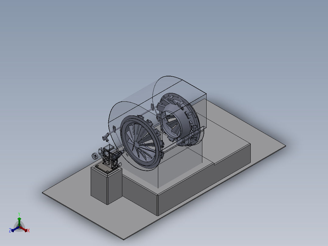 强制通风风机正等轴测图