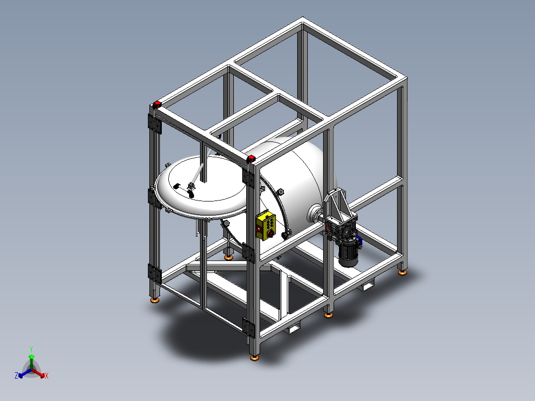盐水滚揉机正等轴测图