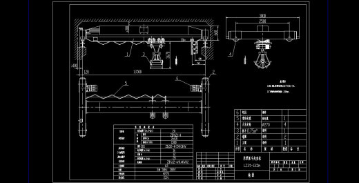 3t-13.5m单梁抓斗起重机总装图缩略图
